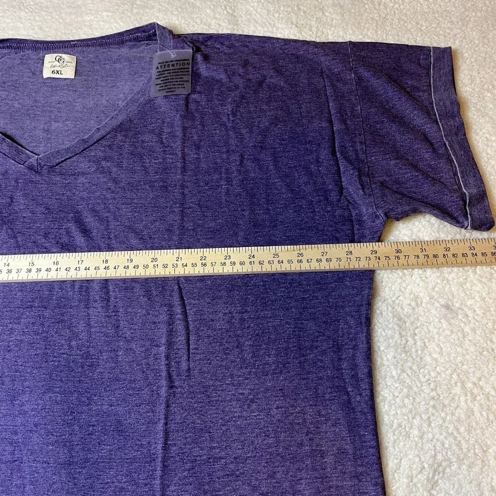 Glitzy Girlz Lifestyle Dark Plum Purple V Neck Basic T Shirt Size 6X NEW NWT‎